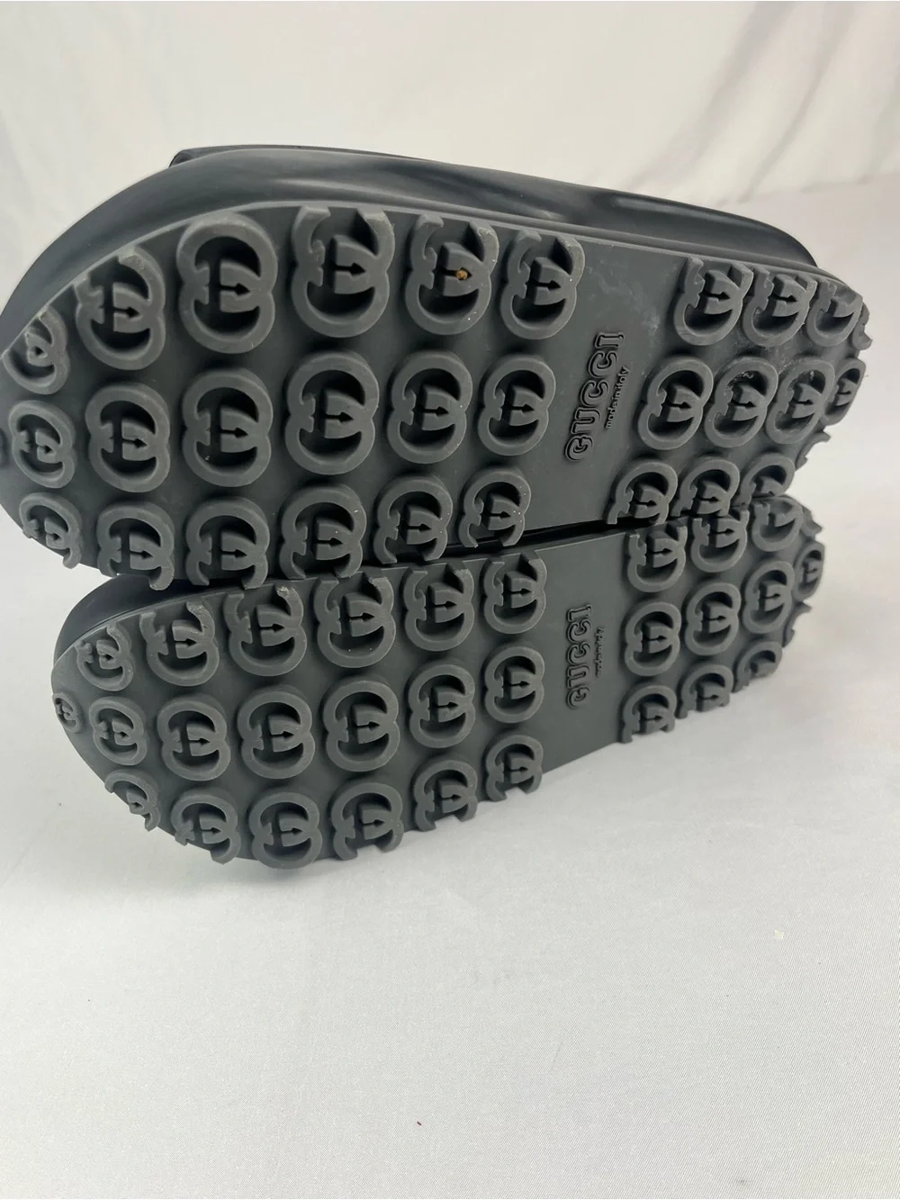 Gucci Black Kids Platform Slide Sandals with Embossed Logo